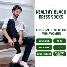 ramede 12 Pairs Military Boot Socks Uniform Socks Crew Boot Socks Healthy Cotton Dress Socks for Men Women Office Army (Black and White)