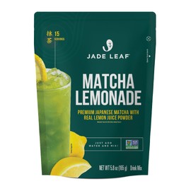Jade Leaf Matcha Lemonade Mix, Matcha Powder Slightly Sweetened with Real Lemon Juice, Barista Crafted Energy Drink, Japanese Sourced Matcha (15 Servings, 5.8oz)