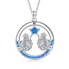 JBAERD Leo/Pisces Necklace Star Opal Constellation Necklace 925 Sterling Silver