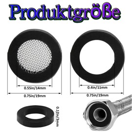 Shower Head Seal Leak-Proof Rubber Washers, Pack of 14 Sealing Ring for Shower Head, Shower Head Sealing Ring, Water-Saving, Tap Seal