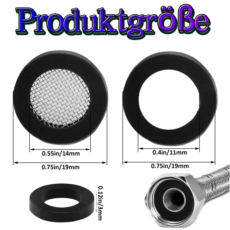 Shower Head Seal Leak-Proof Rubber Washers, Pack of 14 Sealing
