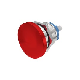 STARELO 16mm Momentary Push Button Switch Mushroom Head,Stainless Steel Metal IP65 Waterproof 2Pin SPST 1NO 5A 250V AC 12V 24V 36V DC 0.63'' Mouting Domed Screw Terminal （Red.