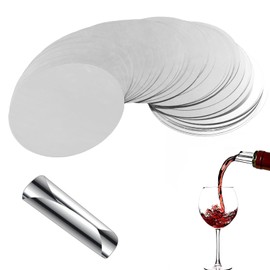 Pack of 50 Wine Pouring Aid, Drip-Free Pourer Drop Stop Wine Pourer Reusable Pouring Aid Plates Wine Bottles Drip-Free Aluminium Foil for Elegant Pouring (Silver)