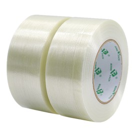BOMEI PACK Multi-Purpose Filament Tape, Reinforced Tape, 50 mm x 50 m, 2 Rolls