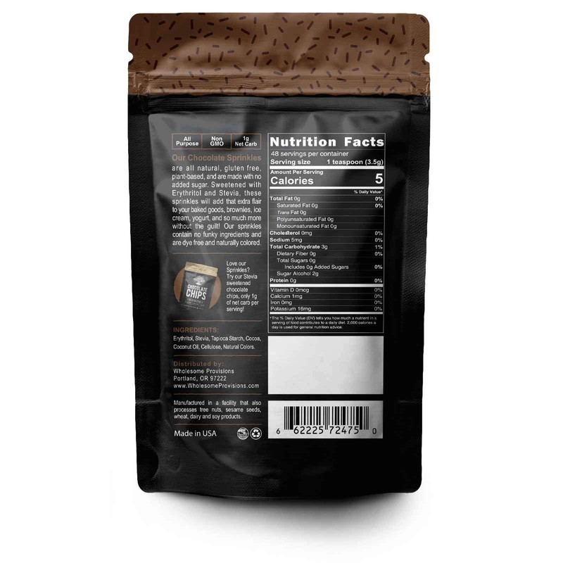 Keto Sprinkles, 6 oz. Larger Value Size, Dye Free, Non-GMO,
