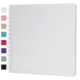 Finksy 8 x 8 Inch DIY Scrapbook Photo Album White 40 Pages Hardcover Kraft Blank Memory Book for Wedding and Anniversary Family