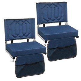 SAILARY Portable Folding Stadium Chair with Back Support, Wide Cushion & Thick Padding - Shoulder Strap, Storage Pockets & Carry Handle - Perfect for Sports Events