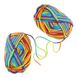 Operitacx 2Pcs Rainbow Yarn for Crocheting and DIY Crafts Durable and Material for Knitting Projects Comfortable Braided Yarn for Sweaters Hats and Decorations