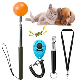Training Kit - 1 Target Stick, 1 Training Clicker, 1 Whistle - Dog Training Equipment Tools, Cat Toilet Trainer Kit, Agility Training Lure Course For Dogs, Kitten Puppy Behavior Aids Trick (B Type)