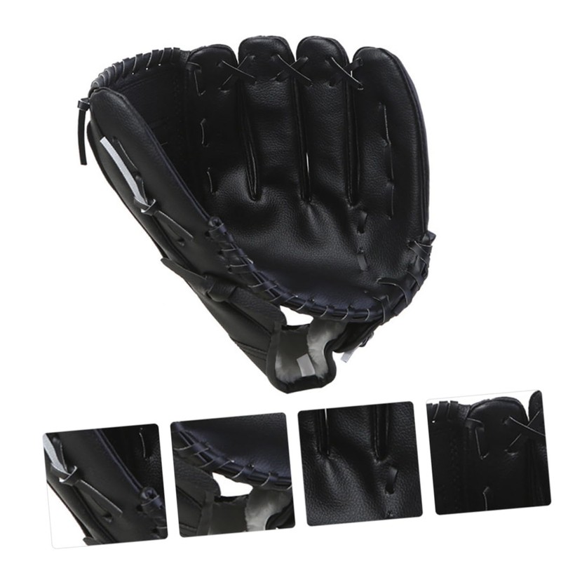 Mikinona 1pc PU Softball Glove for Comfortable Shockproof Batting Pitcher
