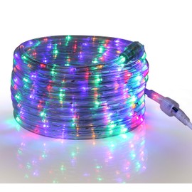 Tupkee LED Rope Light Multi-Color - 24 Feet (7.3 m), for Indoor and Outdoor use - 10MM Diameter - 144 LED Long Life Bulbs Rope Tube Lights - Pack of 2