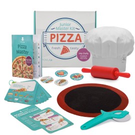 Tovla Jr. Ultimate Real Pizza Cooking Kit for Kids – Fun DIY Baking Set, STEM Activity for Ages 4+, Visual Learning Pizza Tools, Great Gift for Young Chefs