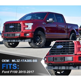 Front License Plate Frame for F150 2015-2017 Licence Plate Holder fits Perfectly with Curvature of Front Bumper F150 License Plate Frame Replace OE FL3Z17A385B