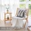 MOOX Rabbit Fur Pillow Covers Set of 2 Fur Throw