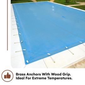 Wood Grip 20 Pack Pool Cover Anchors Concrete and Pavers Deck - Universal Size Fits 3/4" Hole - for Pool Safety Cover Installation - Durable Brass Pool Cover Anchors and Head Screw Bolts