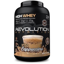 Revolution Nutrition, High Whey, Protein Powder 6LB, Whey Isolate, Gluten Free, Lean Muscle Mass for Men & Women, 25g of Protein Per Scoop, 2.7kg, 73 Servings (Iced Cappuccino, 6 Pound)