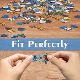 Bullglesup Jigsaw Puzzles for Adults 1000 Pieces, Colorful Flower with Poster Interlock Perfectly Letter on Back No Dust, Home Decor Birthday Party Gift Toy for Men Women Elders Seniors (27.5"x19.6")