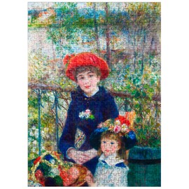 Two Sisters On The Terrace 1881 by Pierre-Auguste Renoir - Premium 500 Piece Jigsaw Puzzle for Adults