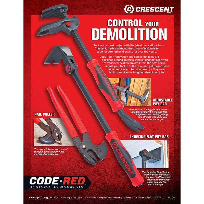 Crescent 24” Adjustable Pry Bar with Nail Puller - DB24