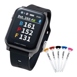 イーグルビジョン watch AX EV-539 BK ブラック ウォッチ アクロス 腕時計型 ゴルフナビ カラーディスプレイ タッチパネル ティー付き セット