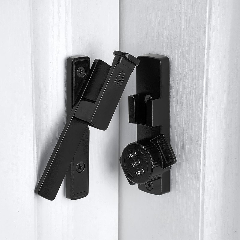 INIRET 2 Packs Black 90 Degree Barn Door Lock,Mechanical Password