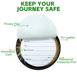 iapodiad Round Cute Luggage Tags 2 Pack Moon Sun Creative Baggage Tags,Cruise Travel Baggage Suitcases Tag with Stainless Steel Loop ID Tag Privacy Flap