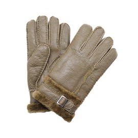 YISEVEN Men's Winter Shearling Sheepskin Leather Gloves Lambskin Thick Fur Warm Wool Lined for Cold Weather Dress Driving Work Gifts, Cork Size Large