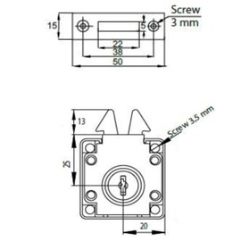 Gedotec Furniture Lock Cylinder Roller Shutter Lock Screw-On Lock Set for Sliding Doors and Roller Shutters Nickel-Plated Steel Cabinet Lock with Backset: 25 mm 1 Piece – Locks with Key