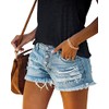 cordat Women's Denim Jean Shorts Ripped Mid Waist Cut Off