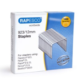 Rapesco 1238 923/12mm, Typ 23 verzinkte Heftklammern, 1000 Stück