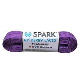 Derby Laces Purple Spark Shoelace for Shoes, Skates, Boots, Roller Derby, Hockey and Ice Skates (96 Inch / 244 cm)