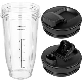 24oz for Ninja Blender Cups Replacement Compatible with Ninja Blenders BN401 BN751 BN801 BL642 BL682 NN102 SS401 SS101 TWISTi SS151 SS351 (2 Pack)