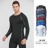 Men's Pro Quick-Dry Compression Long-Sleeve Fitness Top for Yoga & Running Long S/Blue 3ea