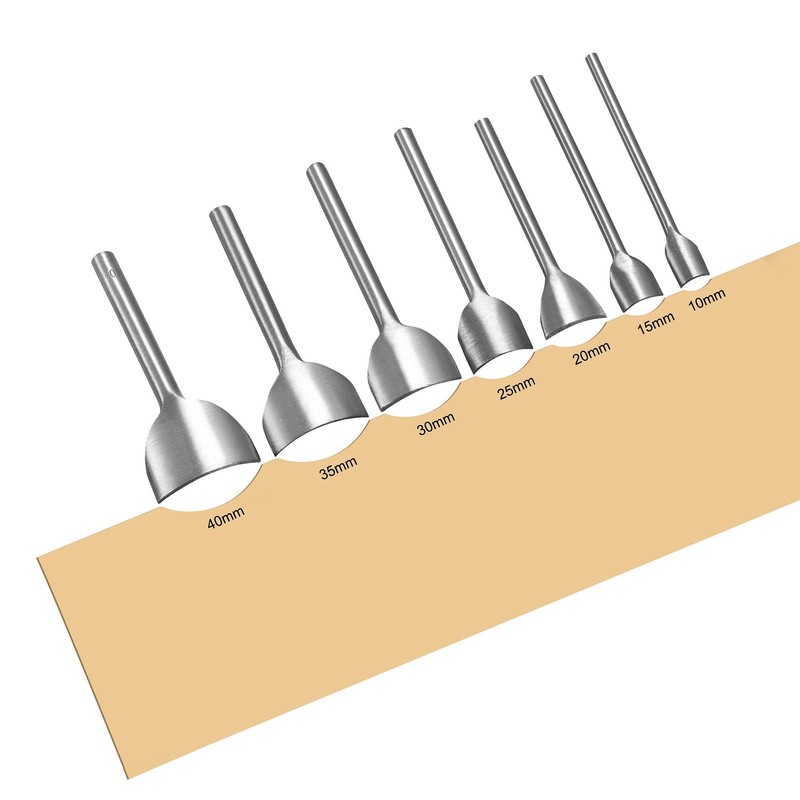 sourcing map 7 Piece Arc-shaped Leather Striking Set 10 mm