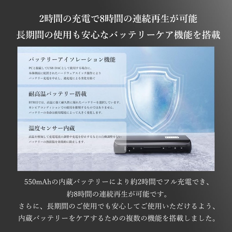 FIIO BTR15 Bluetooth Receiver Bluetooth USB DAC Headphone Amplifier aptX