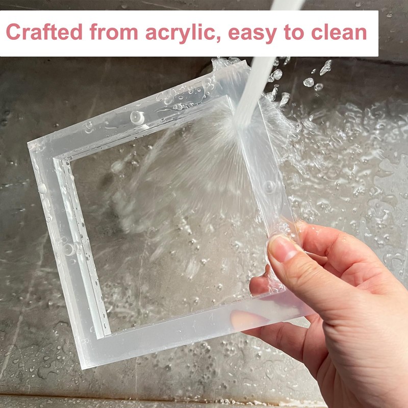 Acrylic Cookie Stencils Partner, 3.54"x3.54" Magnetic Cookie Stencil Frame Stencil
