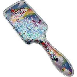 Las Vegas Glitter Brushes - Glitter Hairbrushes Las Vegas Skyline or Fantasy Unicorn (Blue Unicorn)