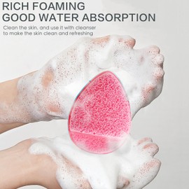 2 Pack Facial Sponge for Daily Deep Cleansing and Regular Exfoliating, Reusable Makeup Remover (Pink)