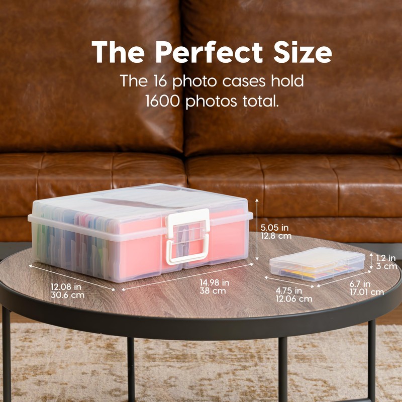 IRIS USA 4" x 6" Photo Storage Box Craft Keeper,