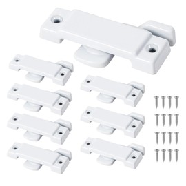 8PCS Windows Lock, Window sash Locks,Window Latch,Window Locks for up and Down Windows, 2-1/4” Mounting Hole Centers,Windows Replacement Sash Lock (White)