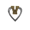 Creative Pewter Designs Gold Plated V Letter Heart Pin LG022