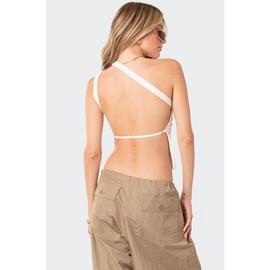 Verdi Open-Back One Shoulder Top - Color: WHITE, Size: S