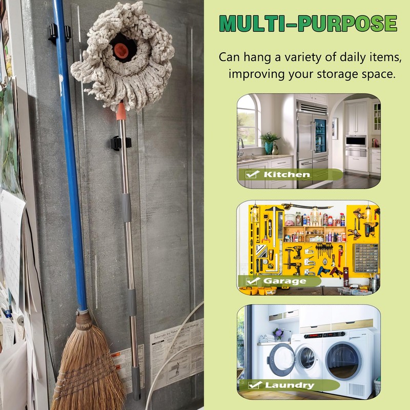 ULIBERMAGNET Magnetic Mop Broom Holder,Heavy Duty Movable Magnetic Broom Holder