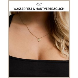 LUUK LIFESTYLE Delicate Necklace with Pendant Made of Waterproof Stainless Steel, Gift for Women, Modern Jewellery Design, in Silver, Gold and Rose, Stainless Steel