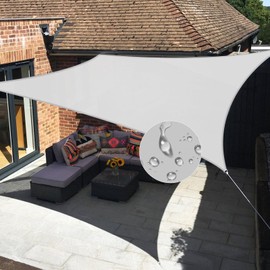 Windscreen4less 6'x14' Waterproof Sun Shade Sail Rectangle Shade Canopy Cover UV Block for Backyard Patio Deck Balcony Pergola Garden (Light Gray)