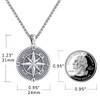 Eusense Compass Necklace for Women Men 925 Sterling Silver Jewelry