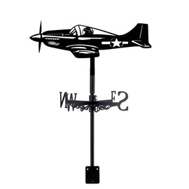 SUPERDANT Fighter Jet Iron Weather Vane Plane Metal Weathervane Black Wind Direction Garden Art Decor for Roof Indicators Wind Vanes for Yard Outdoor Farm Barn Sheds Garden Patio Decoration
