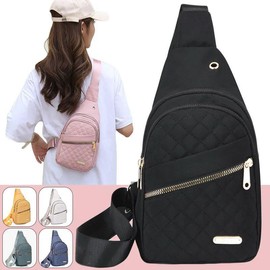 Solid Color Quilted Design Fanny Pack,Casual Large Capacity Zipper Chest Belt Chest bag with Matching Multiple Pockets for Daily Use,Ideal Gift for Moms:_blue