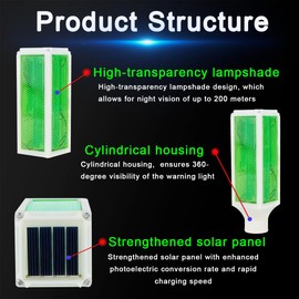 Aolyty Solar Lights Outdoor, Waterproof Driveway Markers Reflective, Warning Flash Light with 2 Lighting Modes, LED Solar Light 4 Pack for Parking Lots, Yard, Sidewalk, Stop Sign, 30 Inches (Green)