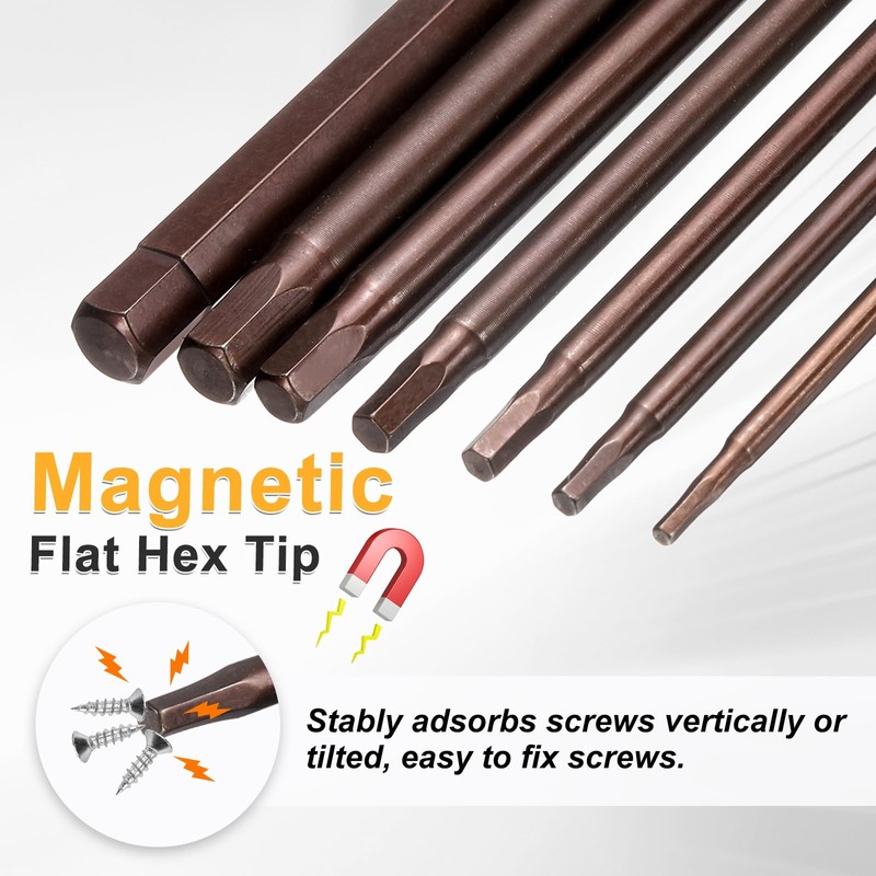 sourcing map Flat Hex Head Drill Bit H3.0 (3mm) Magnetic